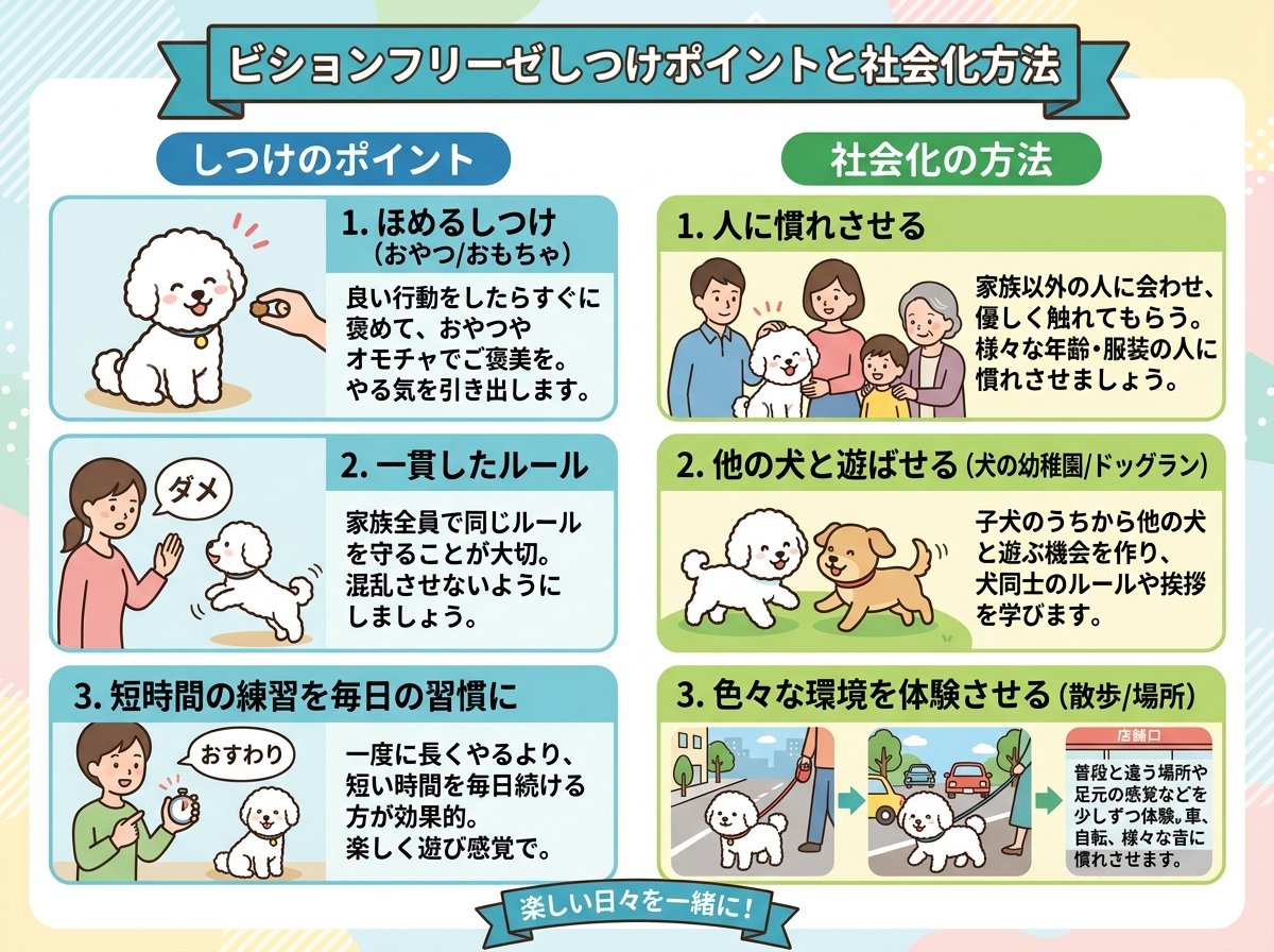 ビションフリーゼしつけポイントと社会化方法