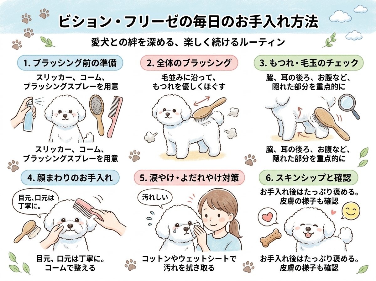 ビションフリーゼグルーミング毎日のお手入れ方法