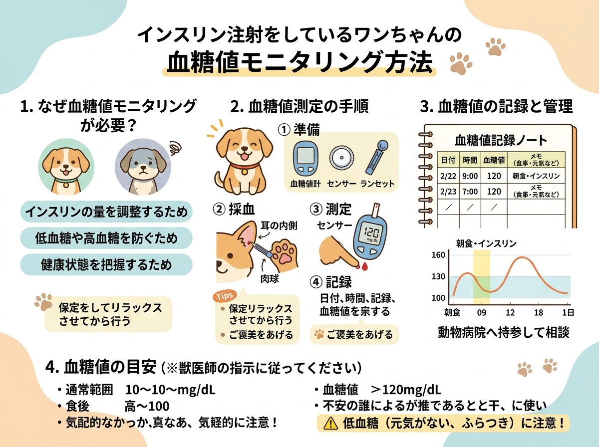 インスリン注射 犬の血糖値モニタリング方法