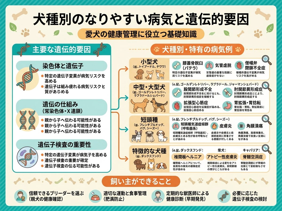 犬種別のなりやすい病気と遺伝的要因