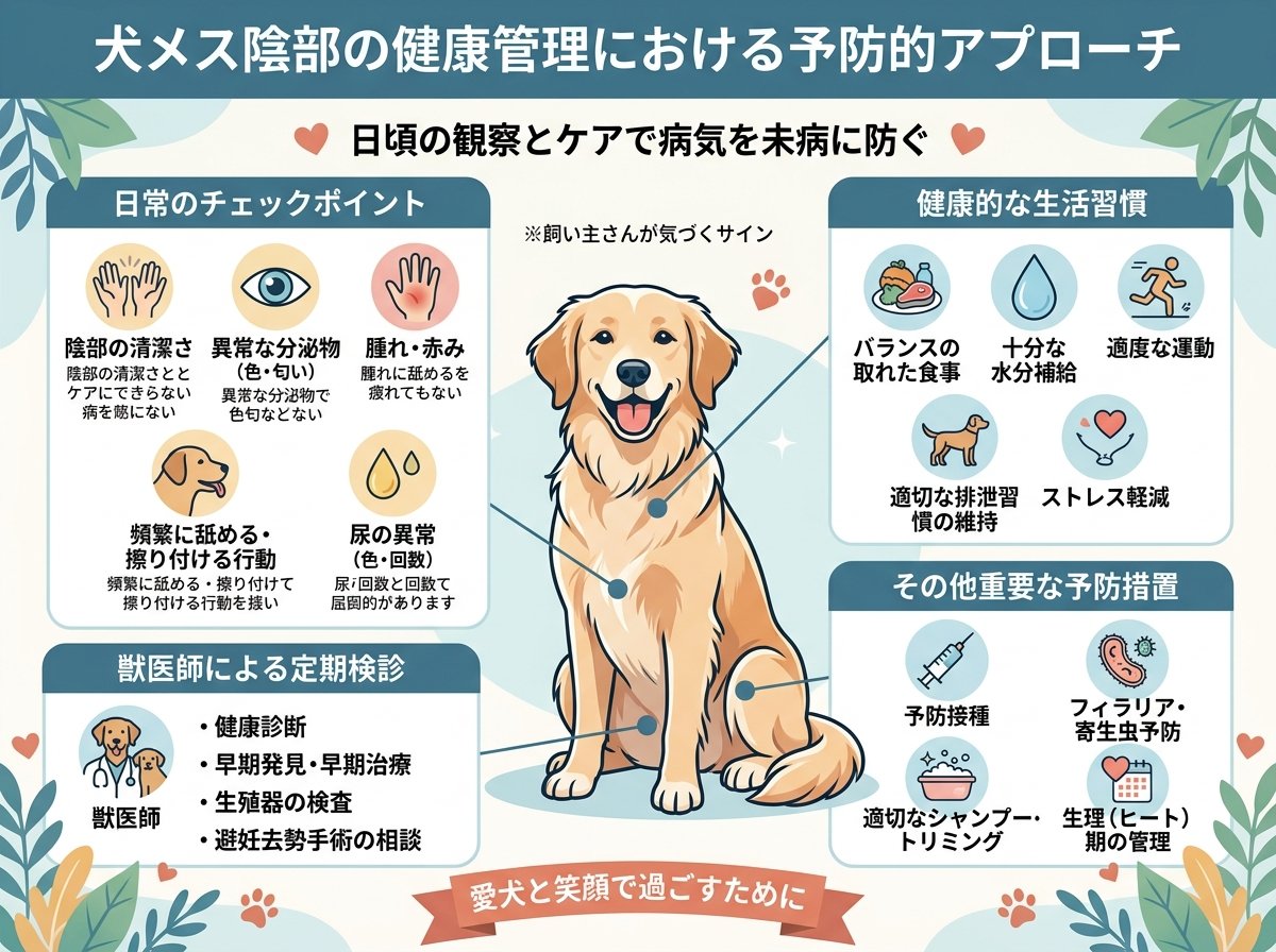 犬メス陰部の健康管理における予防的アプローチ