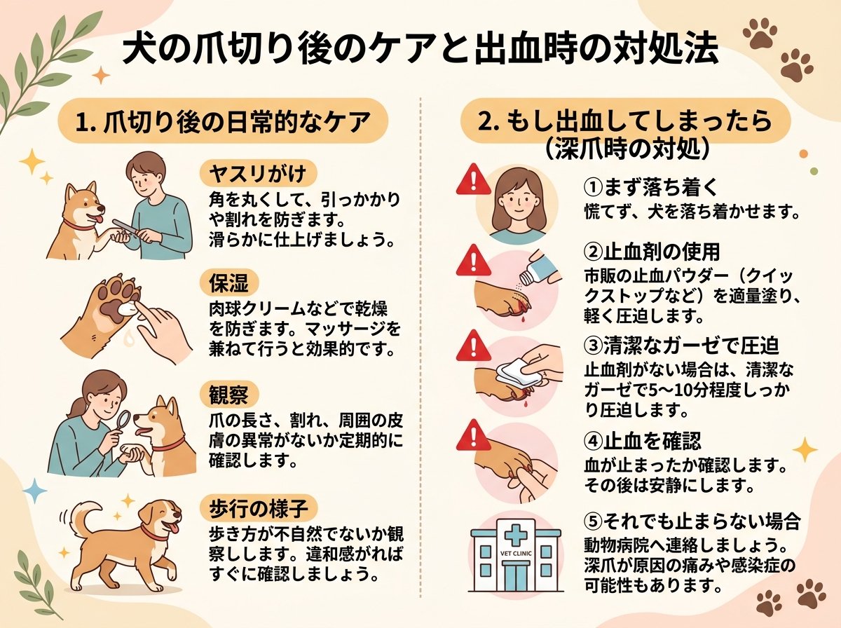 犬爪切り後のケアと出血時の対処法