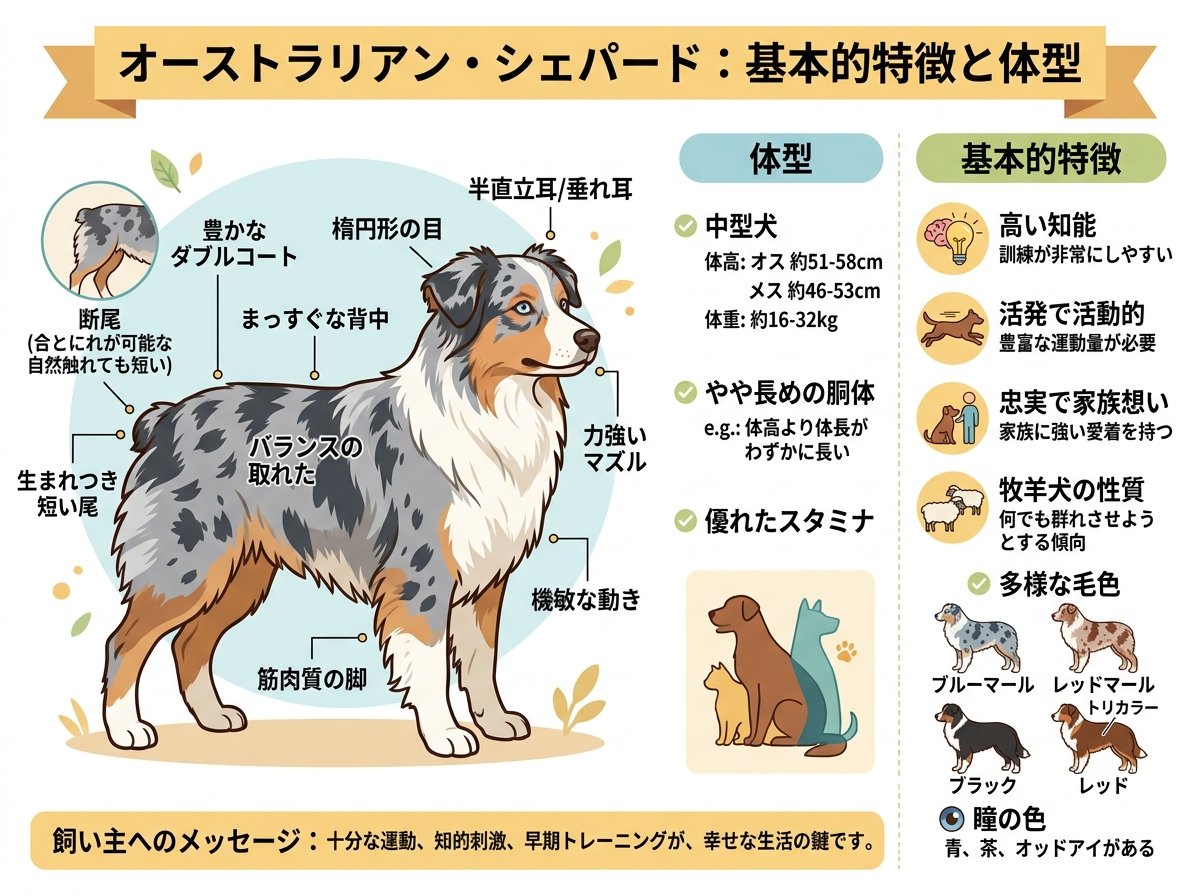 オーストラリアンシェパード基本的特徴と体型